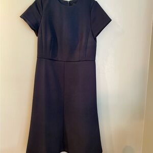 Ann Taylor Navy Midi Dress with Elegant Design